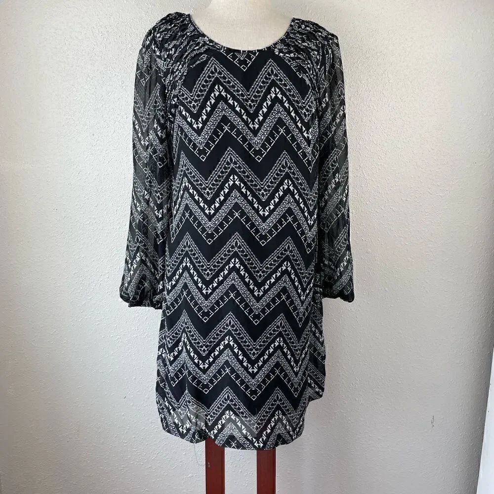 Fire Los Angeles Black and White Midi Dress Size XL EUC